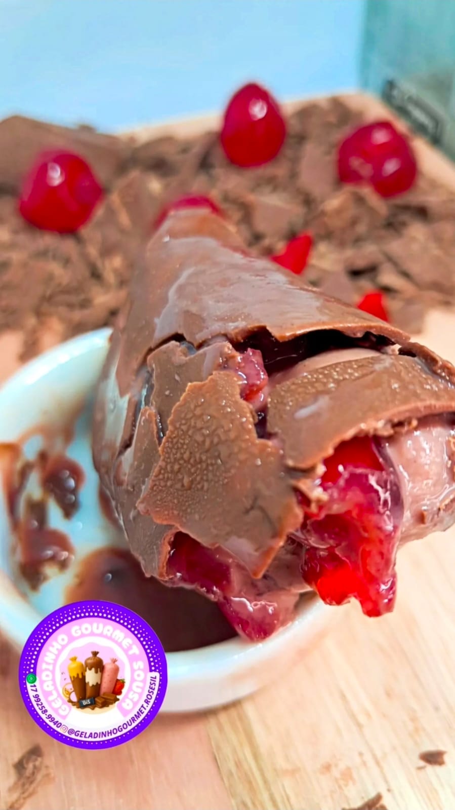Geladinho gourmet sabor Floresta negra